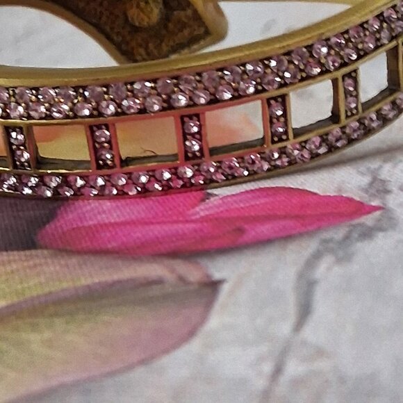 Heidi Daus Amythest Crystal Bangle Hinged Bracelet NIB - Picture 6 of 7